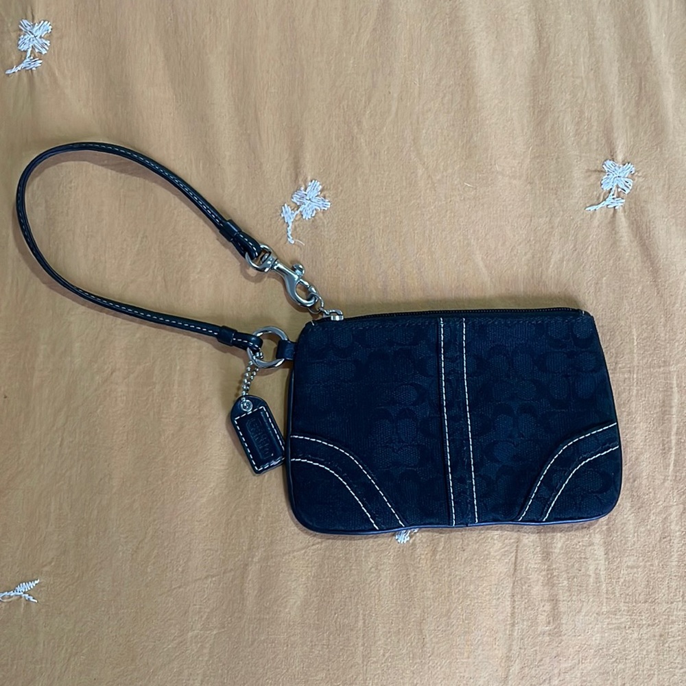 Coach Black wristlet clutch